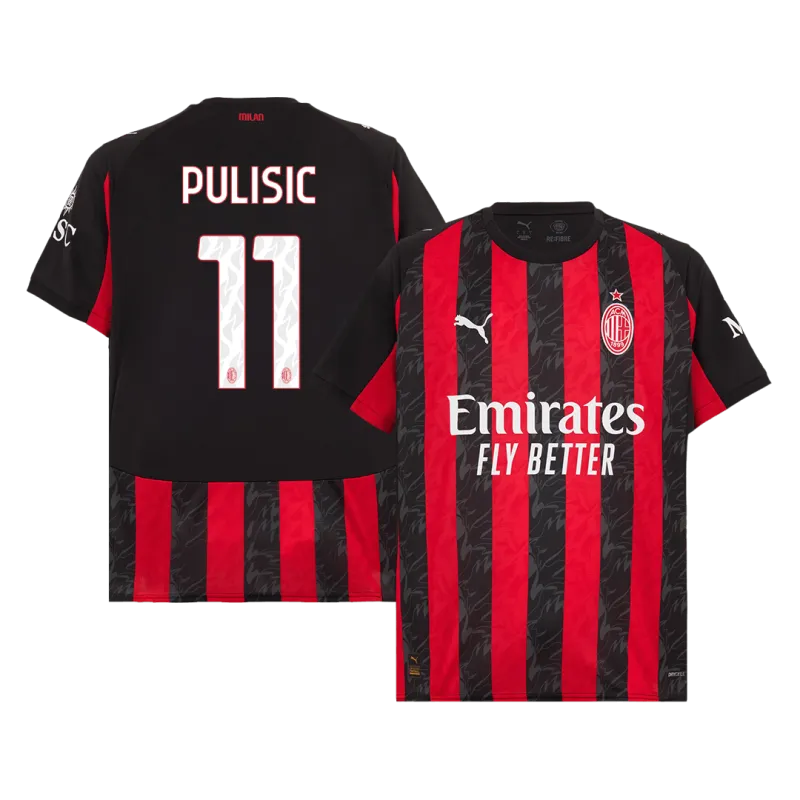 PULISIC #11 AC Milan Home Soccer Jersey 2025/26