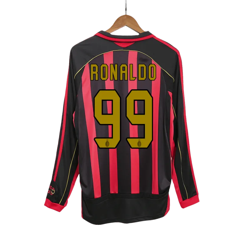 Vintage Soccer Jersey RONALDO #99 AC Milan Home Long Sleeve 2006/07