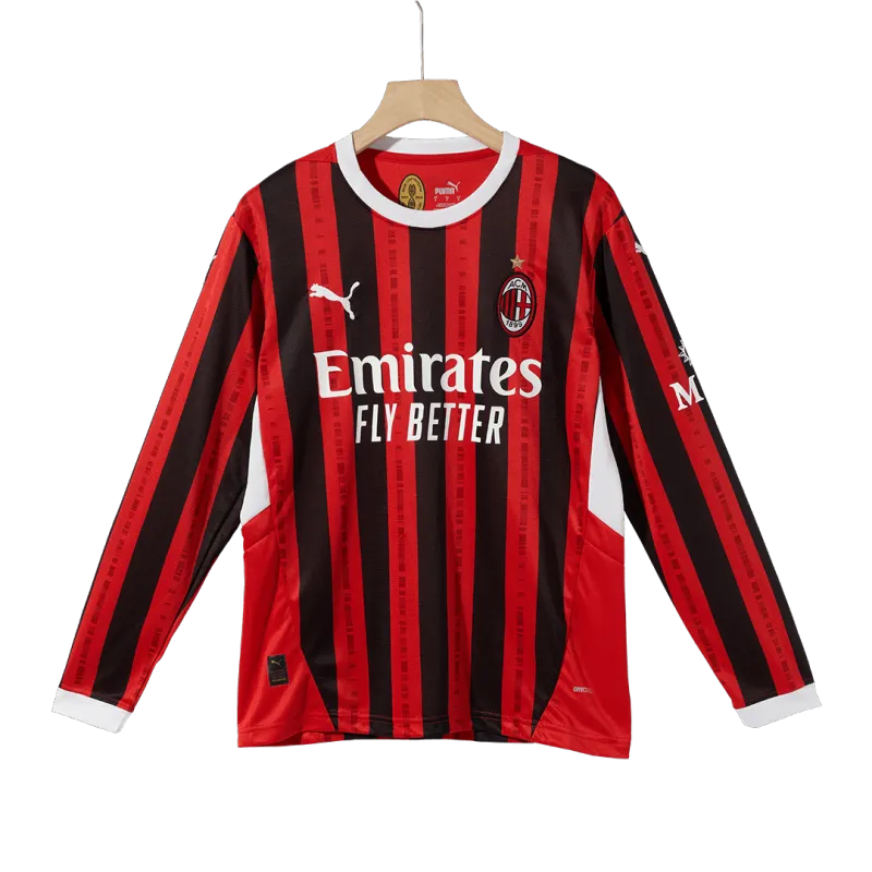 AC Milan Home Long Sleeve Soccer Jersey 2024/25