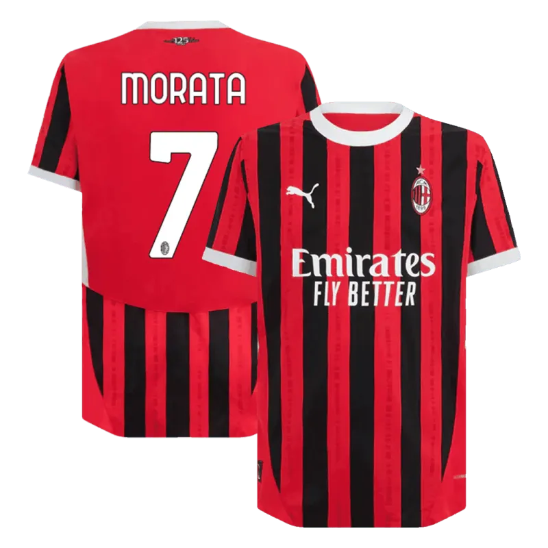 MORATA #7 AC Milan Home Authentic Soccer Jersey 2024/25