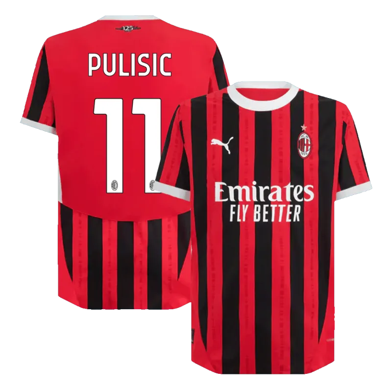 PULISIC #11 AC Milan Home Authentic Soccer Jersey 2024/25