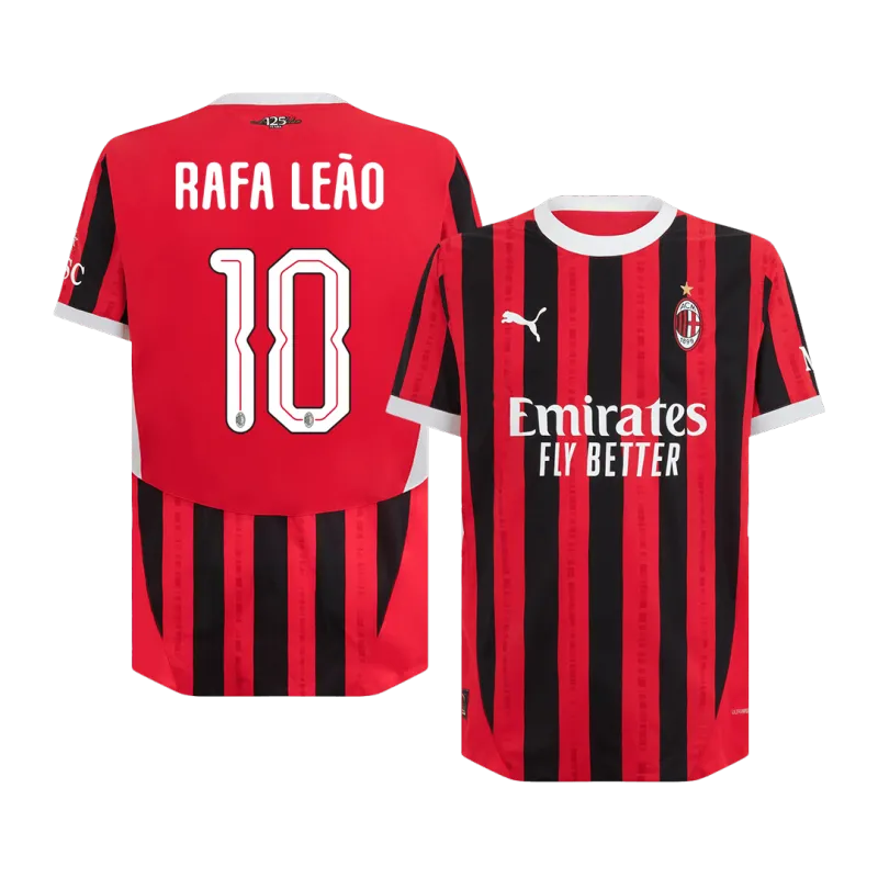 RAFA LEÃO #10 AC Milan Home Authentic Soccer Jersey 2024/25   UCL