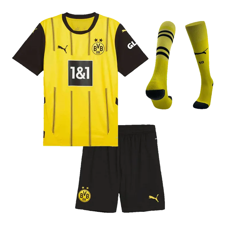 Borussia Dortmund Home Kids Soccer Jerseys Full Kit 2024/25