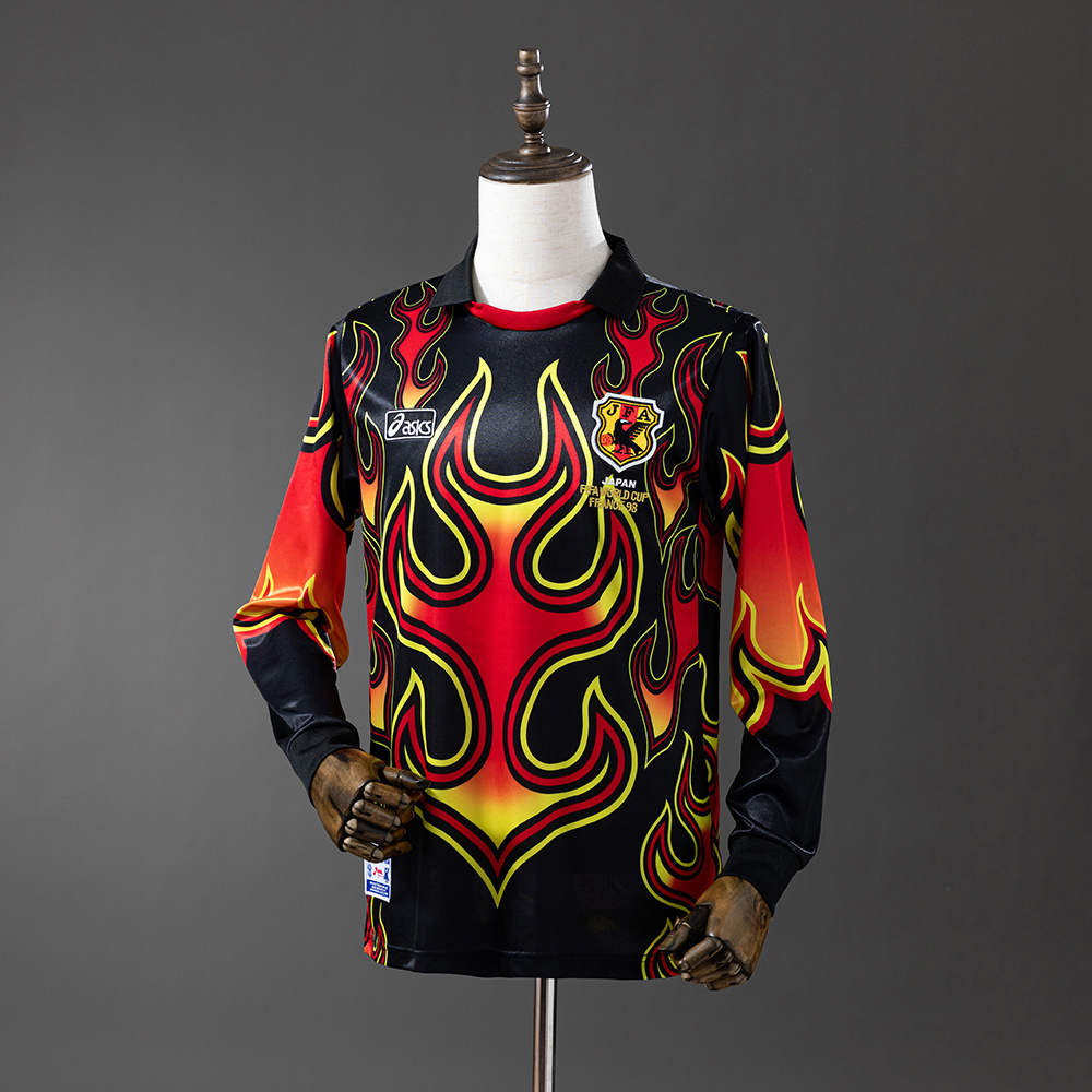 1998 Japan Goalkeeper Red Flame Retro Jersey