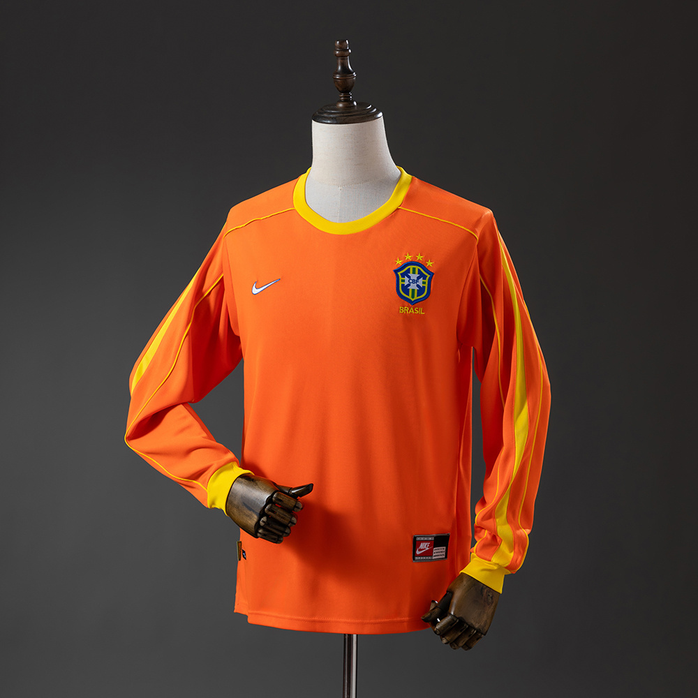 1998 Brazil Goalkeeper Long Sleeve Retro Jersey