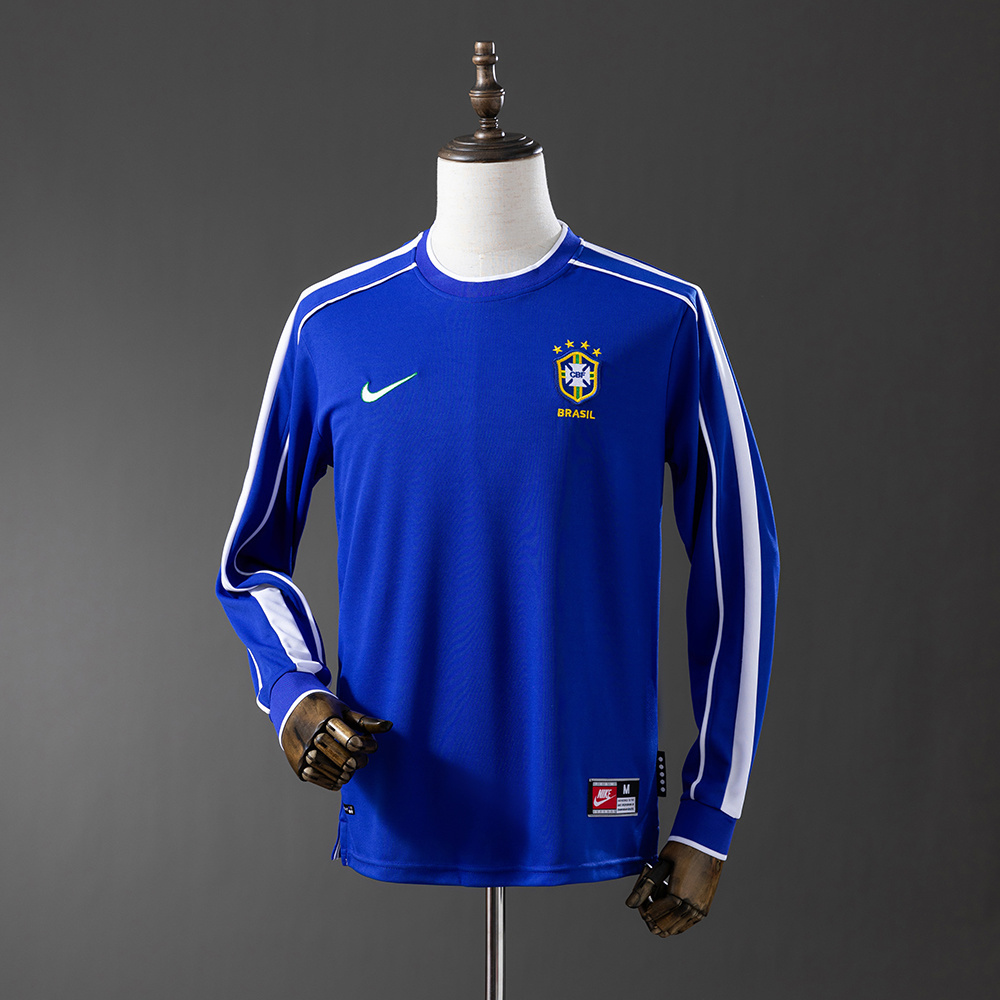 Long sleeves 1998 Brazil Away jersey