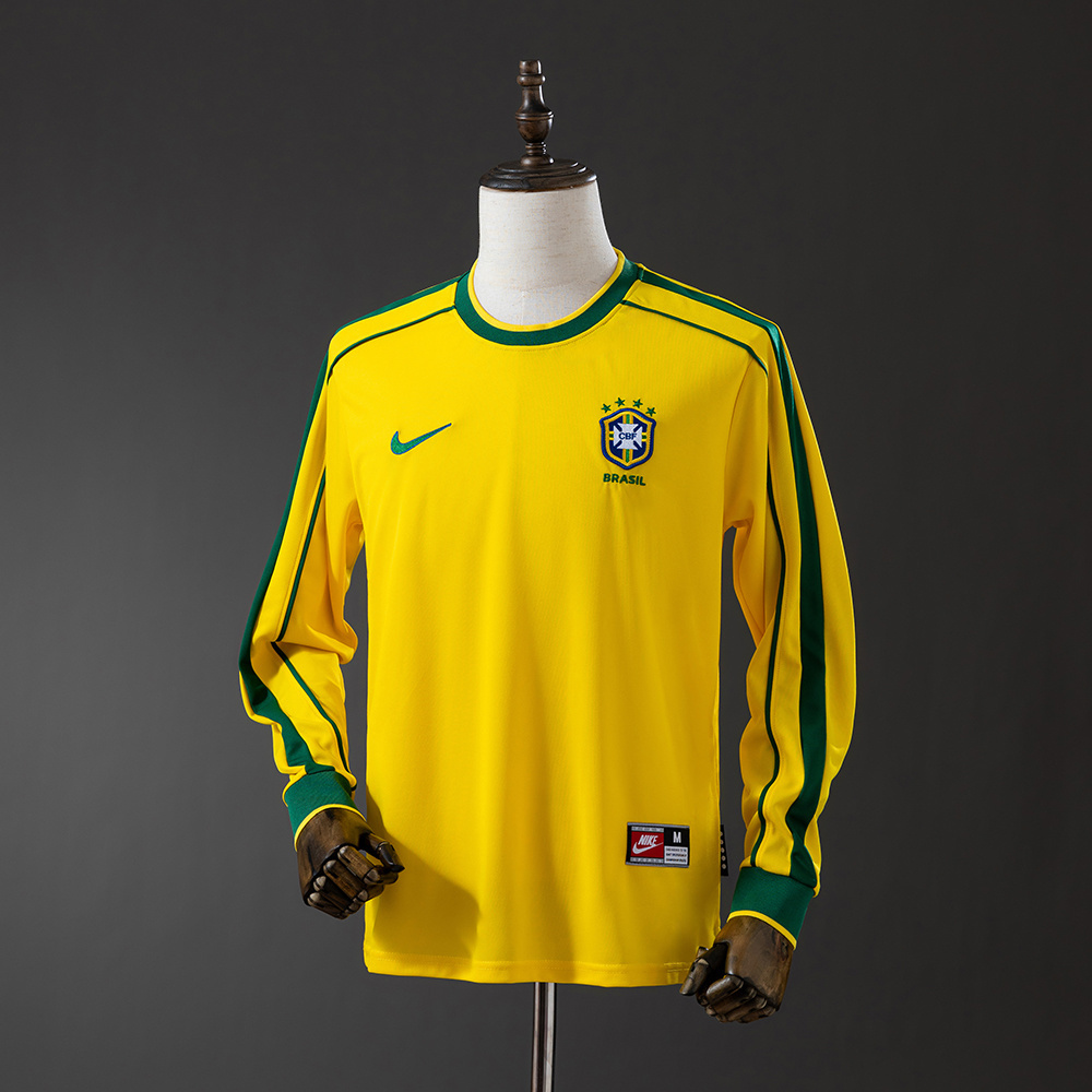 Long sleeves 1998 Brazil Home jersey
