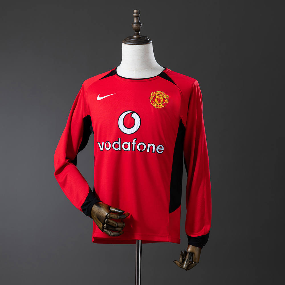Long sleeves 2002-2004 Manchester United home jersey