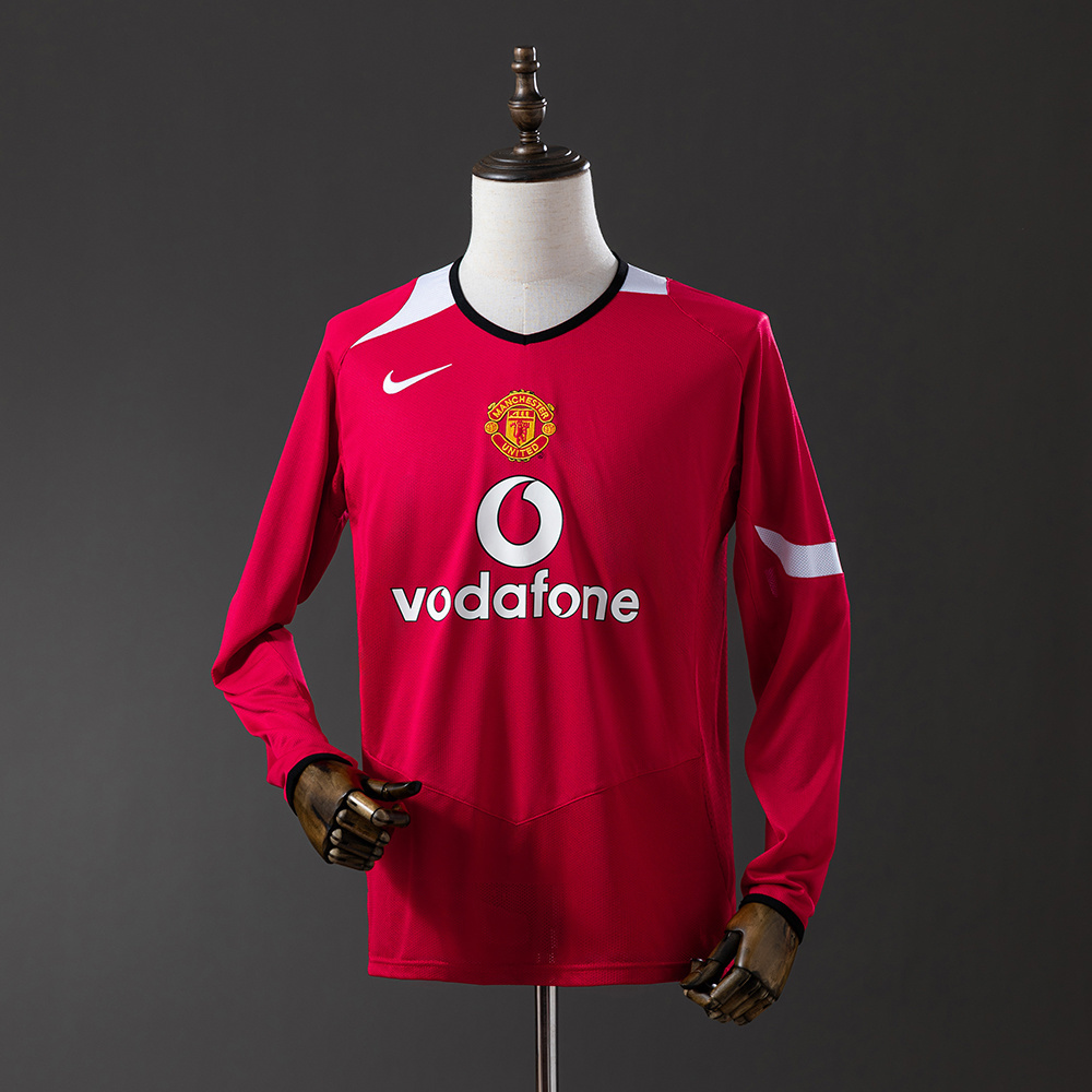 Long sleeves 2004-2006 Manchester United home jersey