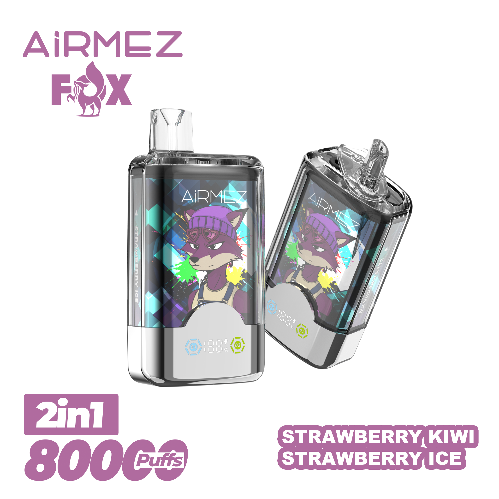 Airmez vape - fox 2in1 80000puffs Disposable Vape with Nicotine EU Warehouse