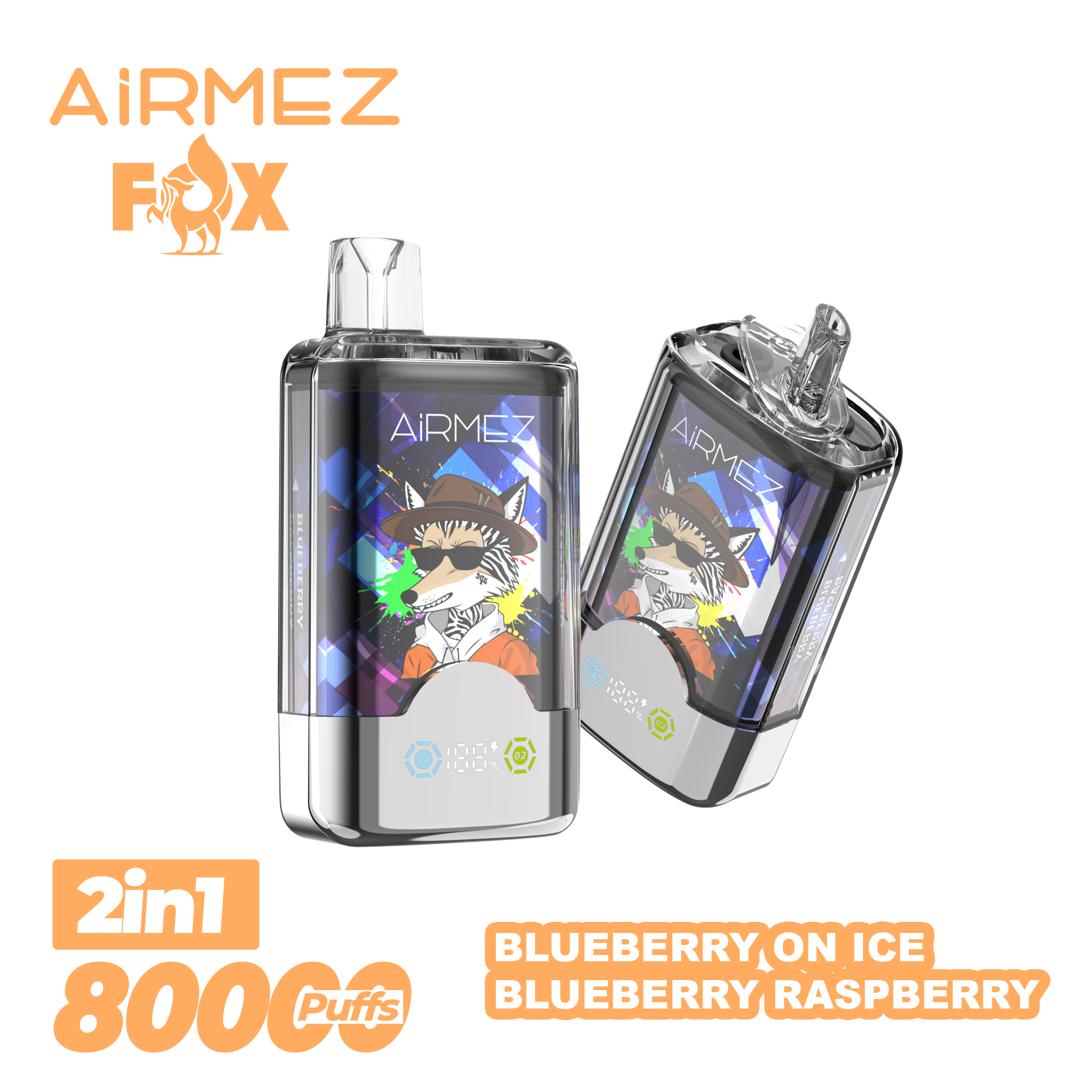 Airmez vape - fox 2in1 80000puffs Disposable Vape with Nicotine EU Warehouse