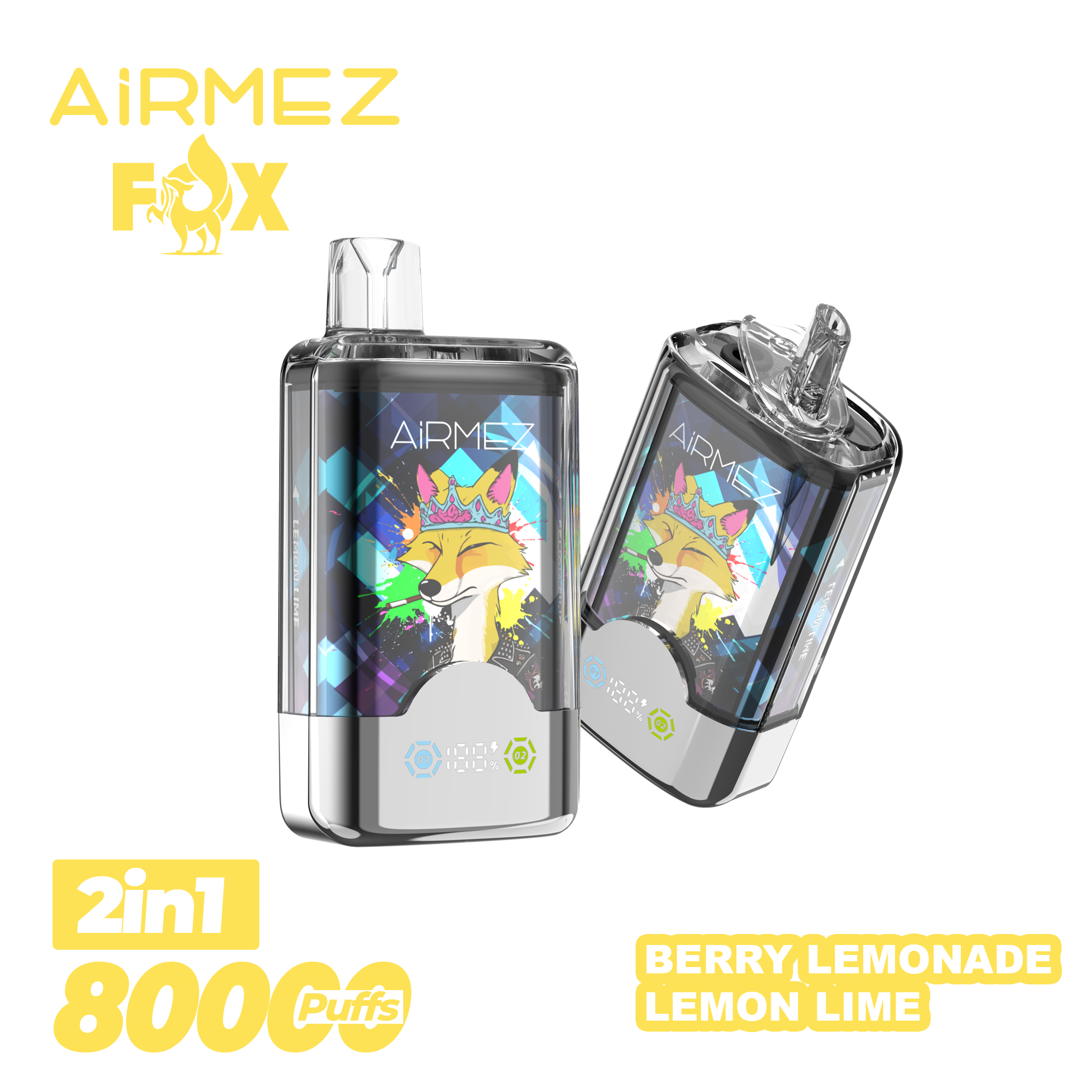 Airmez vape - fox 2in1 80000puffs Disposable Vape with Nicotine EU Warehouse
