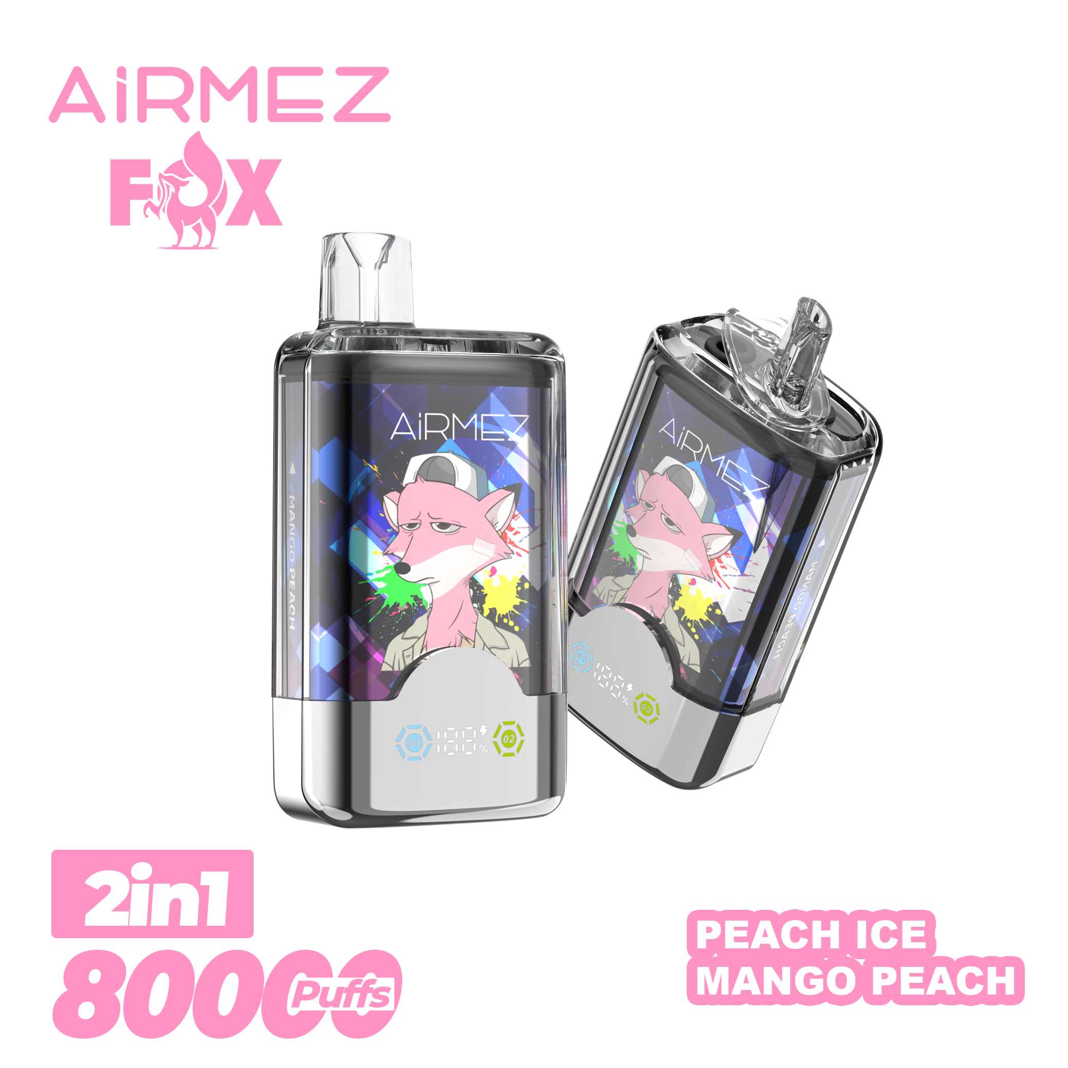 Airmez vape - fox 2in1 80000puffs Disposable Vape with Nicotine EU Warehouse