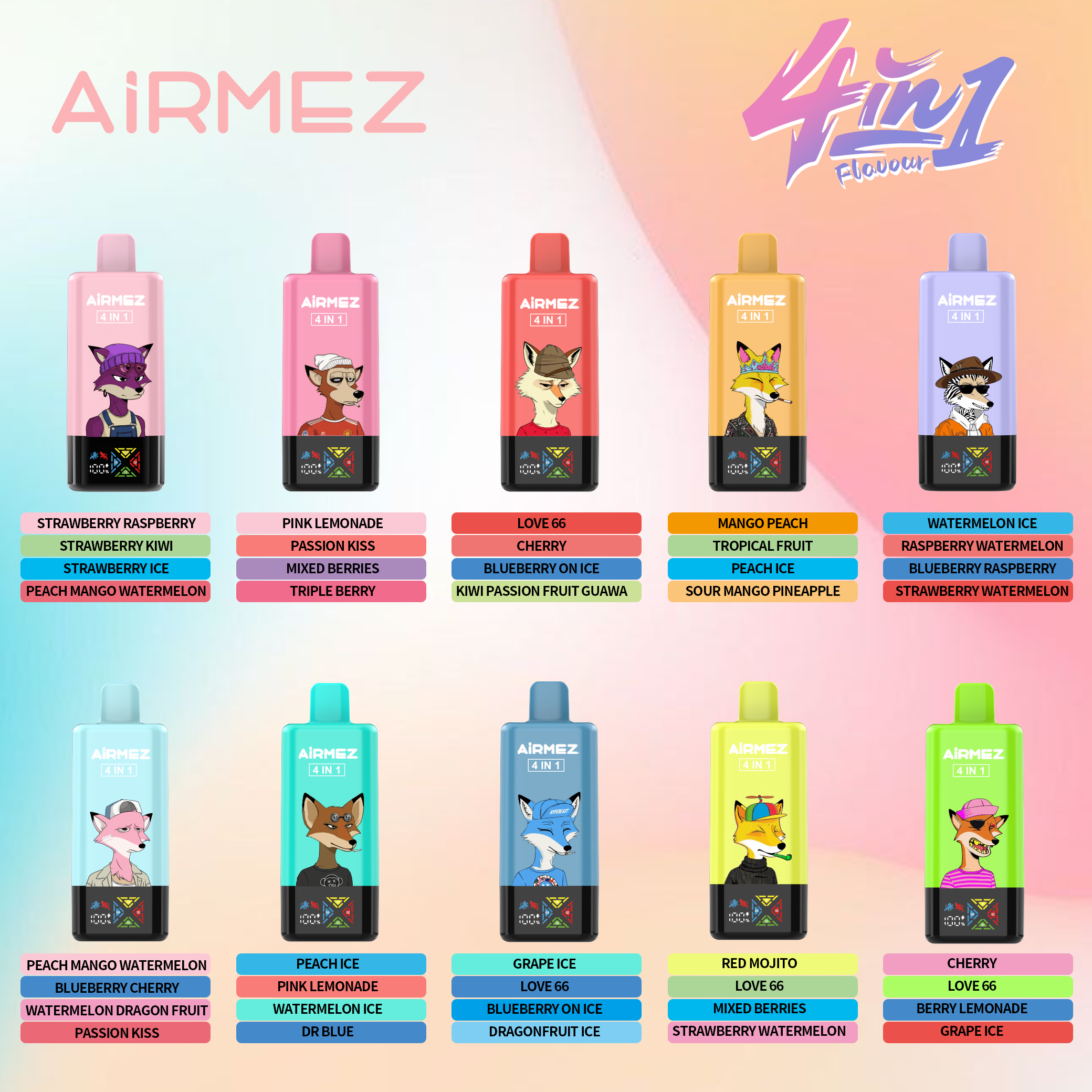 Best Switch Flavors Disposable Vape? Reviewing the Massive Airmez Fox 4-in-1 (120K Puffs)