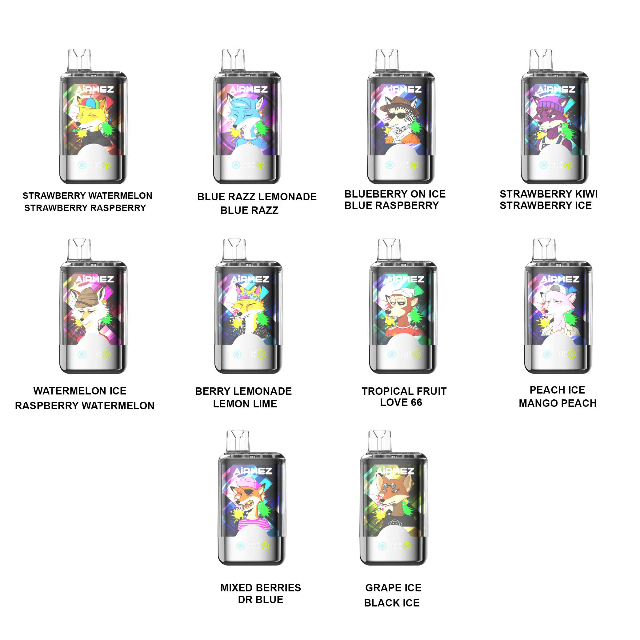 Airmez vape - fox 2in1 80000puffs Disposable Vape with Nicotine EU Warehouse