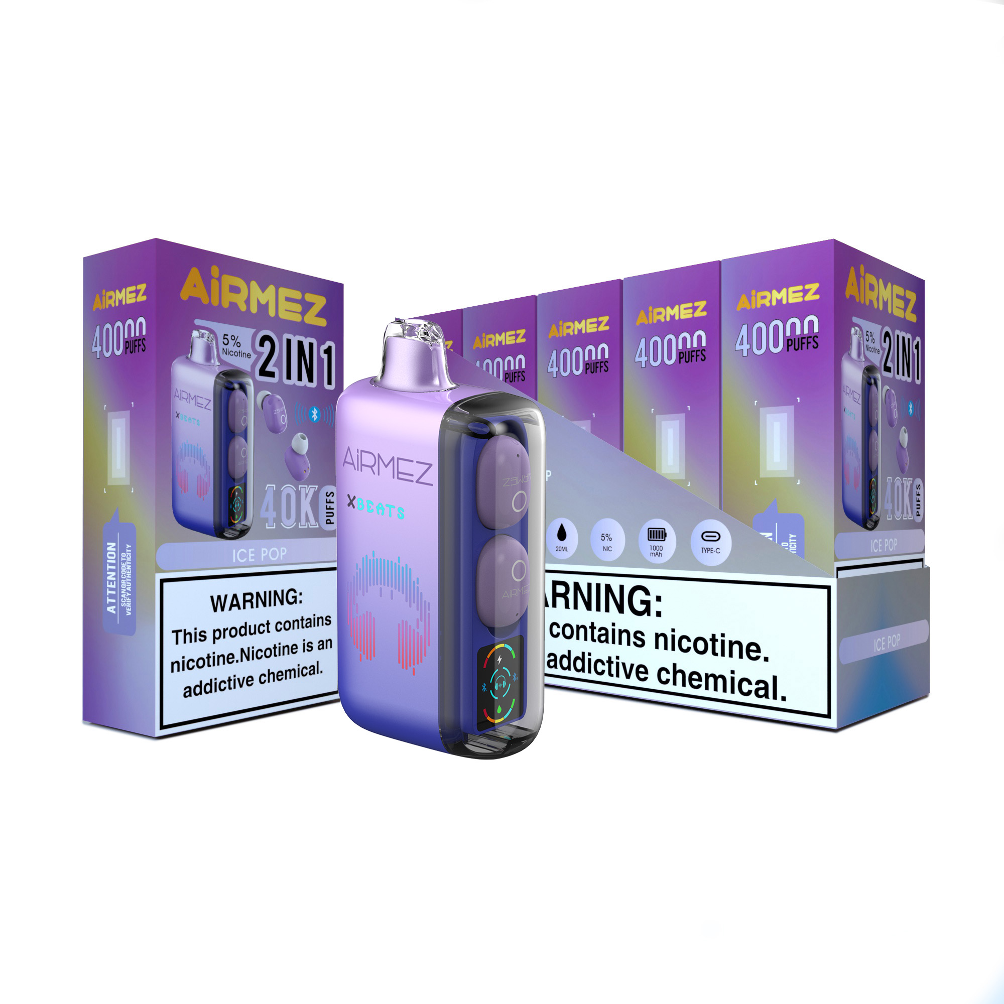 Airmez Xbeats Ice Pop Vape Earphone Disposable E-Cig - 40000 Puffs