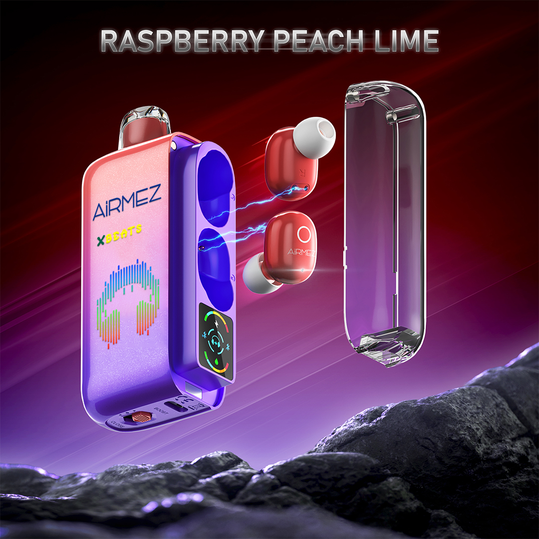 Airmez Xbeats Raspberry Peach Lime Earphone Vape - 40000 Puffs