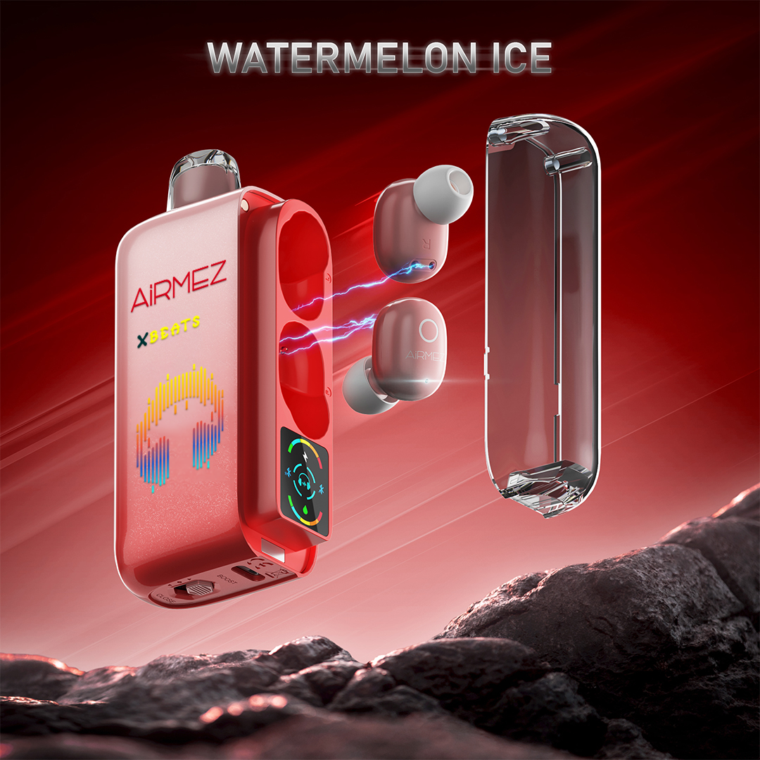 Airmez Xbeat 40000 Puffs | Bluetooth Vape with HiFi Earphones Watermelon Ice