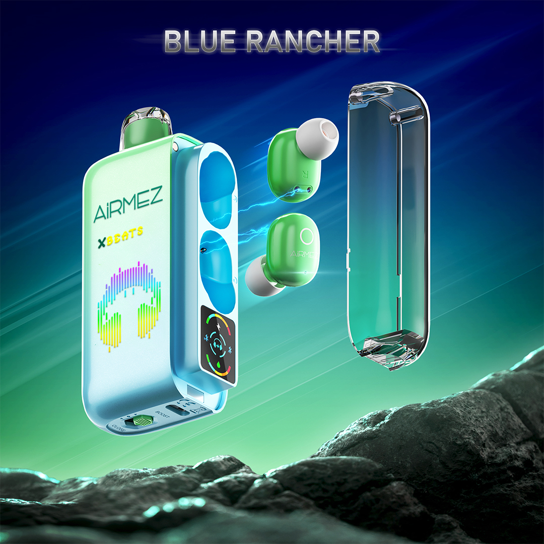 Airmez Xbeats Blue Rancher Vape With Bluetooth Earphone - 40000 Puffs
