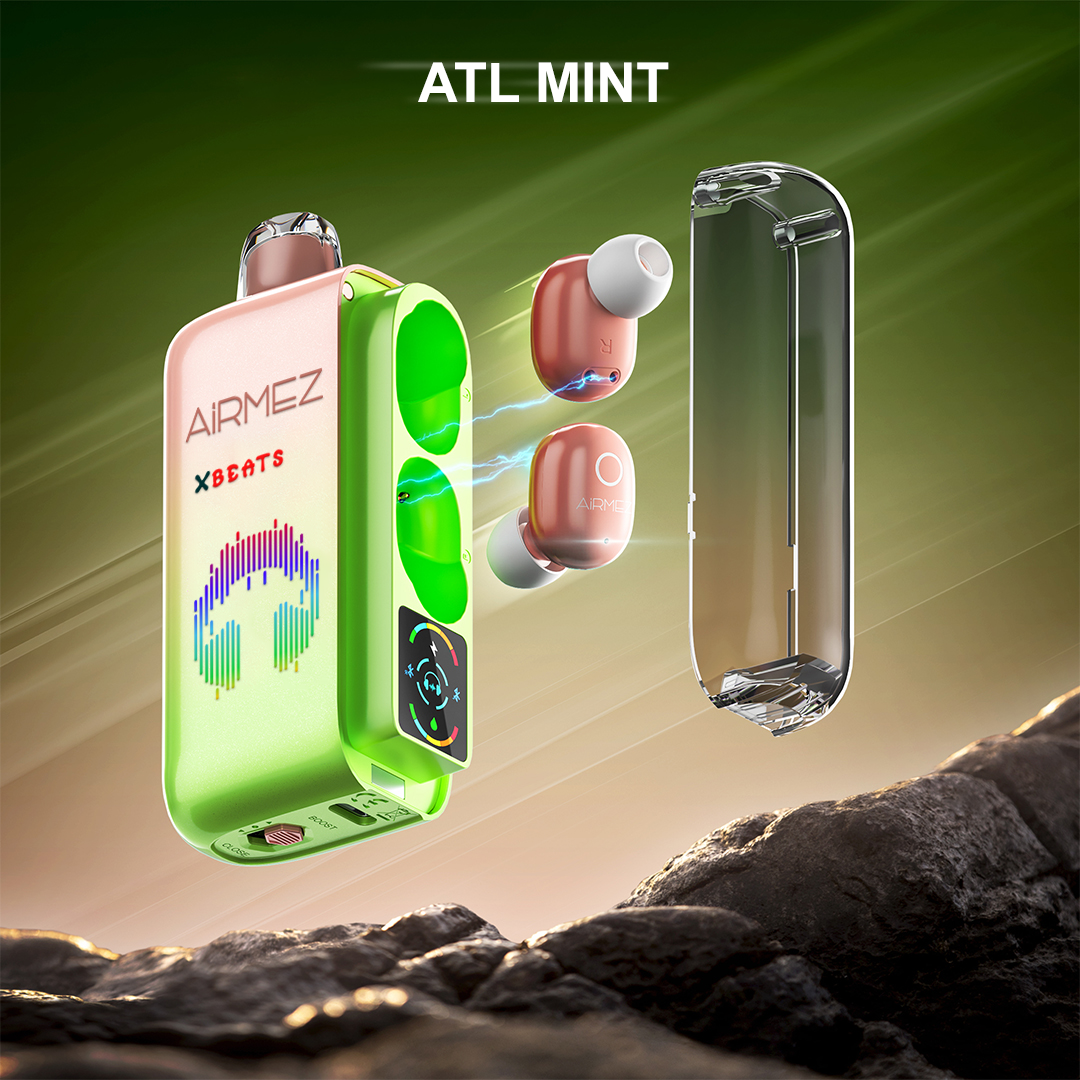 Airmez Xbeats Alt Mint Vape Bluetooth Vape with HiFi Earphones - 40000 Puffs