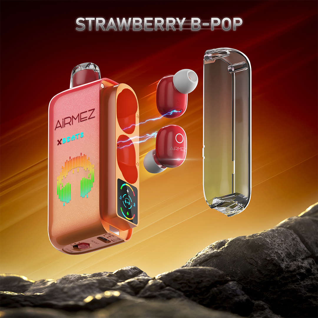 Airmez Xbeats Strawberry B-Pop Vape With Earphone Disposable Vape E Liquid - 40000 Puffs