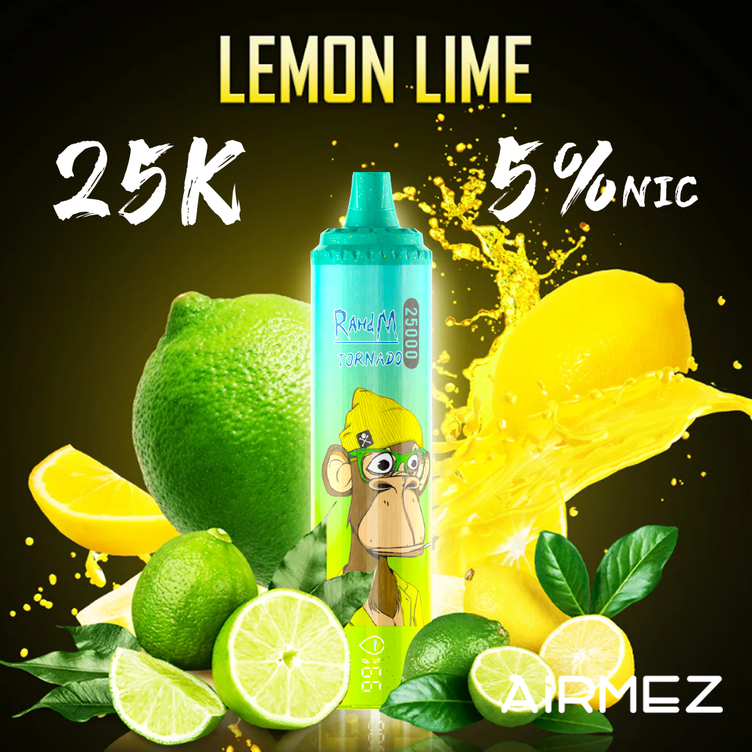 Airmez 25000 Puffs Lemon & Lime E-Cigarette E-Shisha I Disposable Vape with 20mg Nicotine E Liquid 25K Suction EU Warehouse Fast Shipping