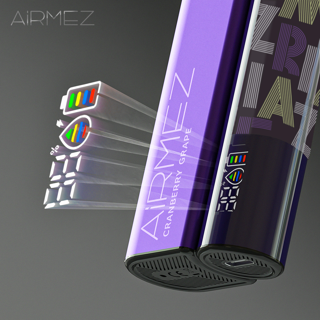 Airmez 20K Puffs Disposable Vape | 20mL E-Liquid | Type-C Rechargeable Mesh Coil E-Shisha Ship to AU