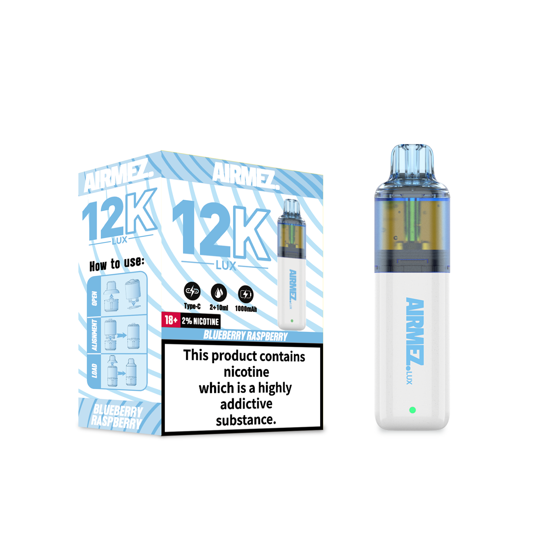 Airmez Lux 12000 Puffs Wholesale – UK Domestic Shipping | Refillable Vape Pod System