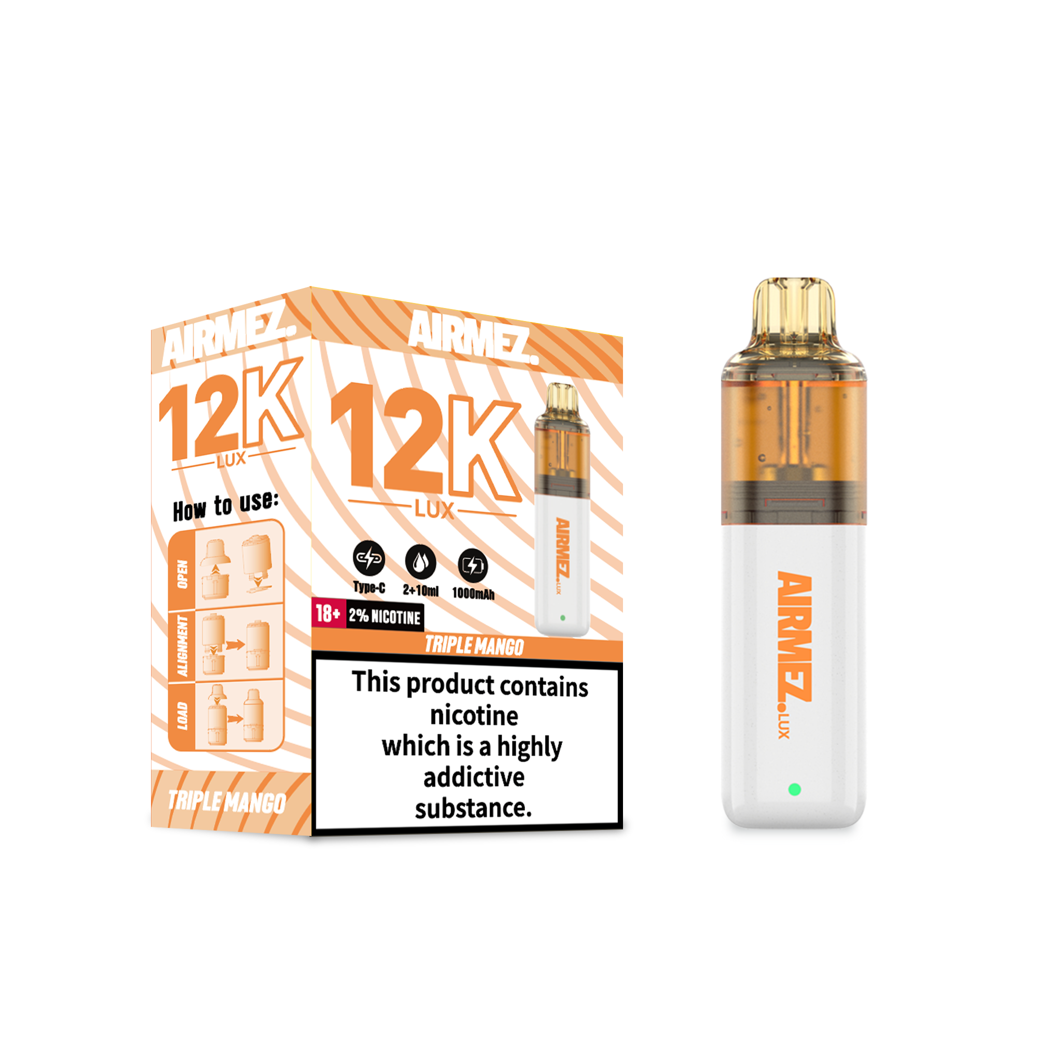 Airmez Lux 12000 Puffs Wholesale – UK Domestic Shipping | Refillable Vape Pod System