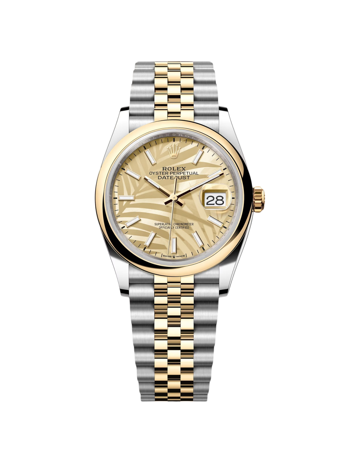 【Super Clone】ROLEX  Datejust 36mm 126203 Golden Dial Domed Bezel Oyster Bracelet