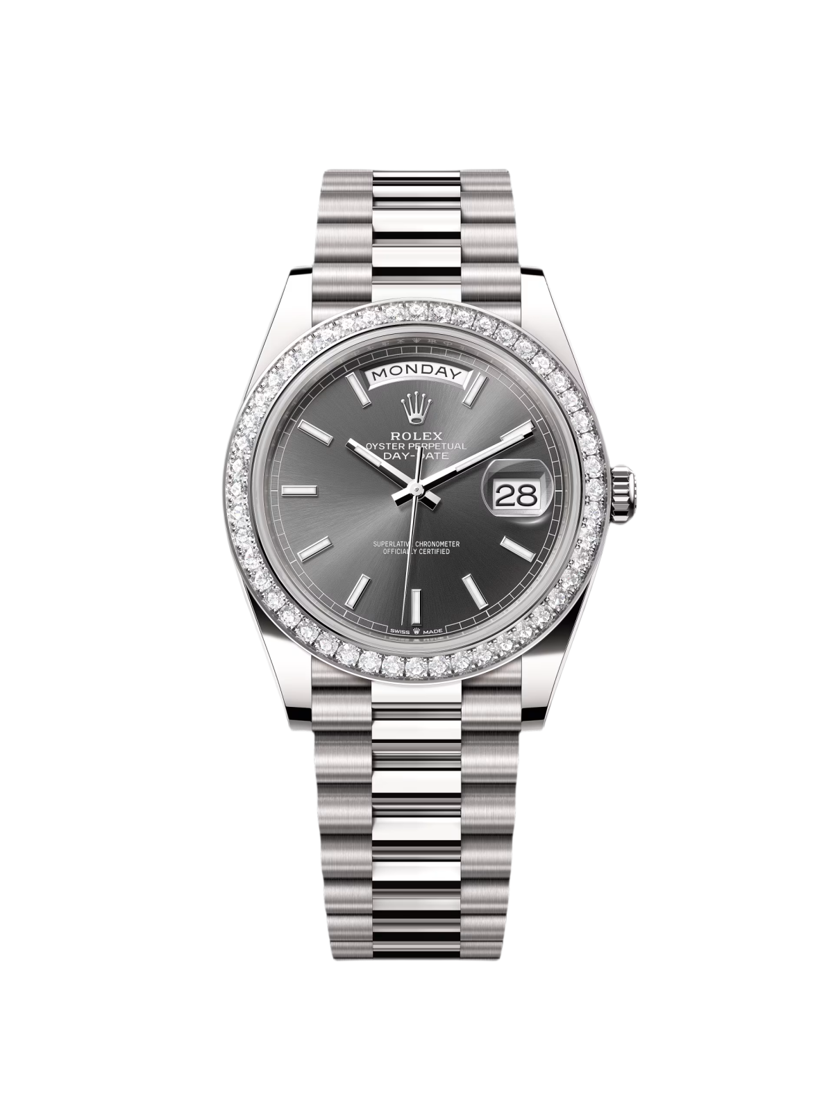 【Super Clone】ROLEX  Day-Date 40mm 228349RBR-0041 Slate Dial President Bracelet