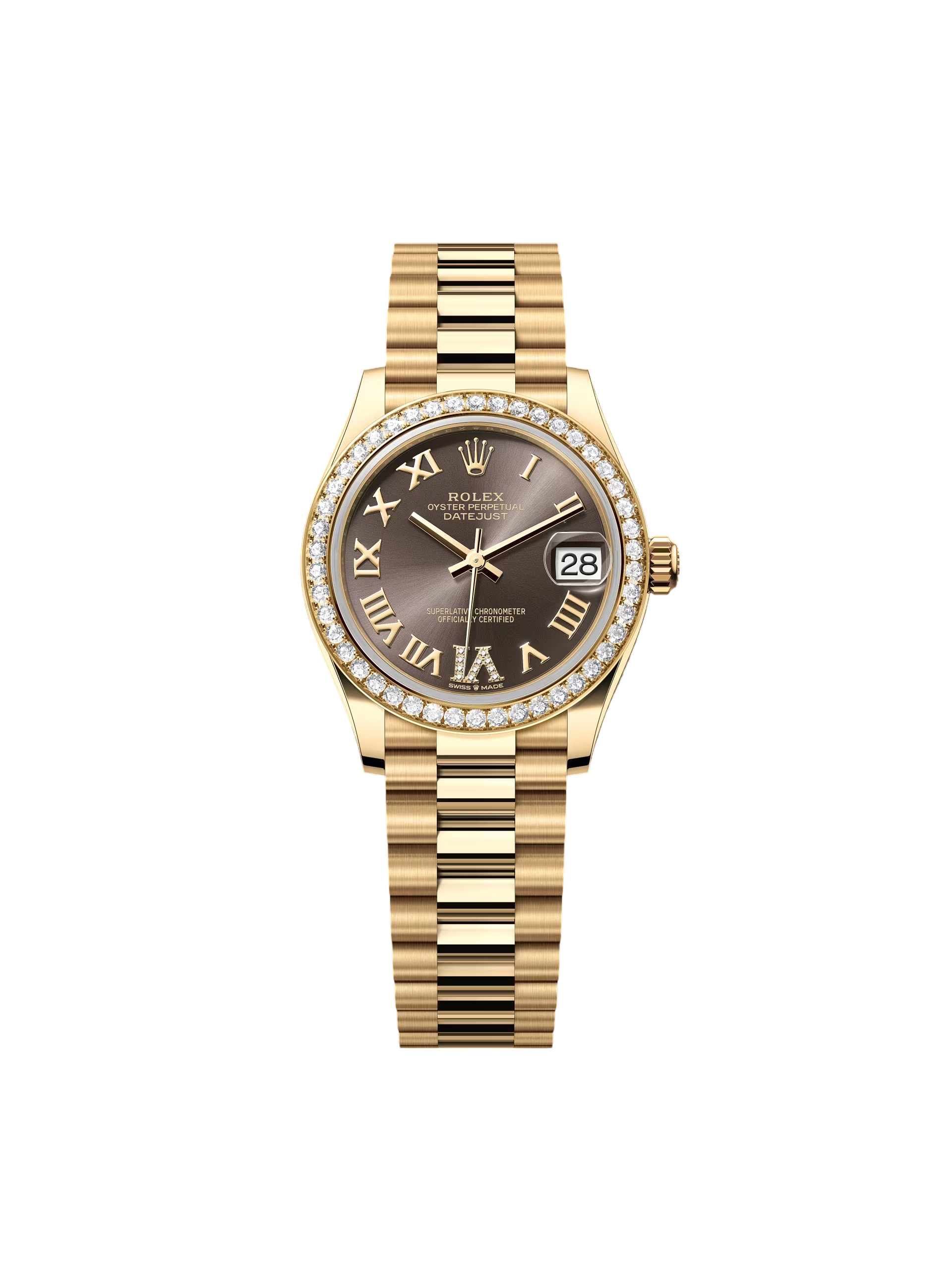 【Super Clone】ROLEX Datejust m278288RBR-0026 Dark Grey 31mm Dial President Bracelet Watch