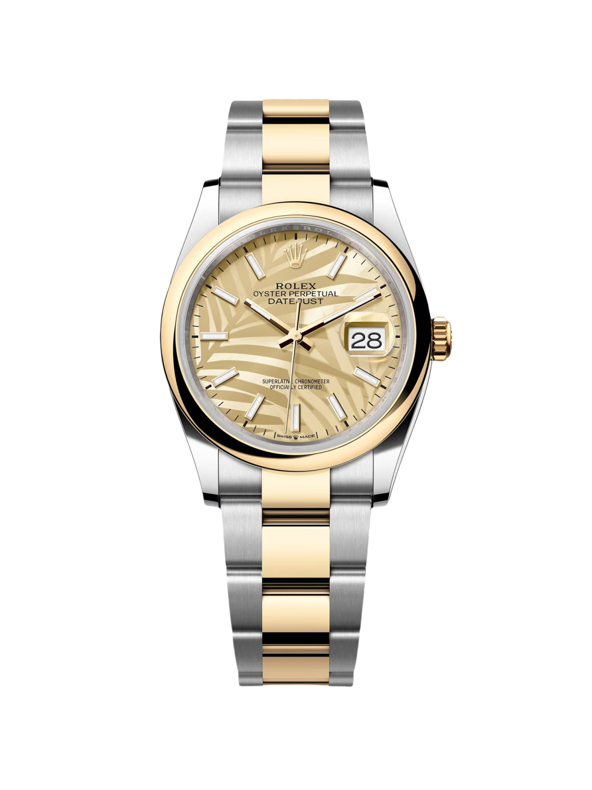 【Super Clone】ROLEX  Datejust 36mm 126203 Golden Dial Domed Bezel Oyster Bracelet
