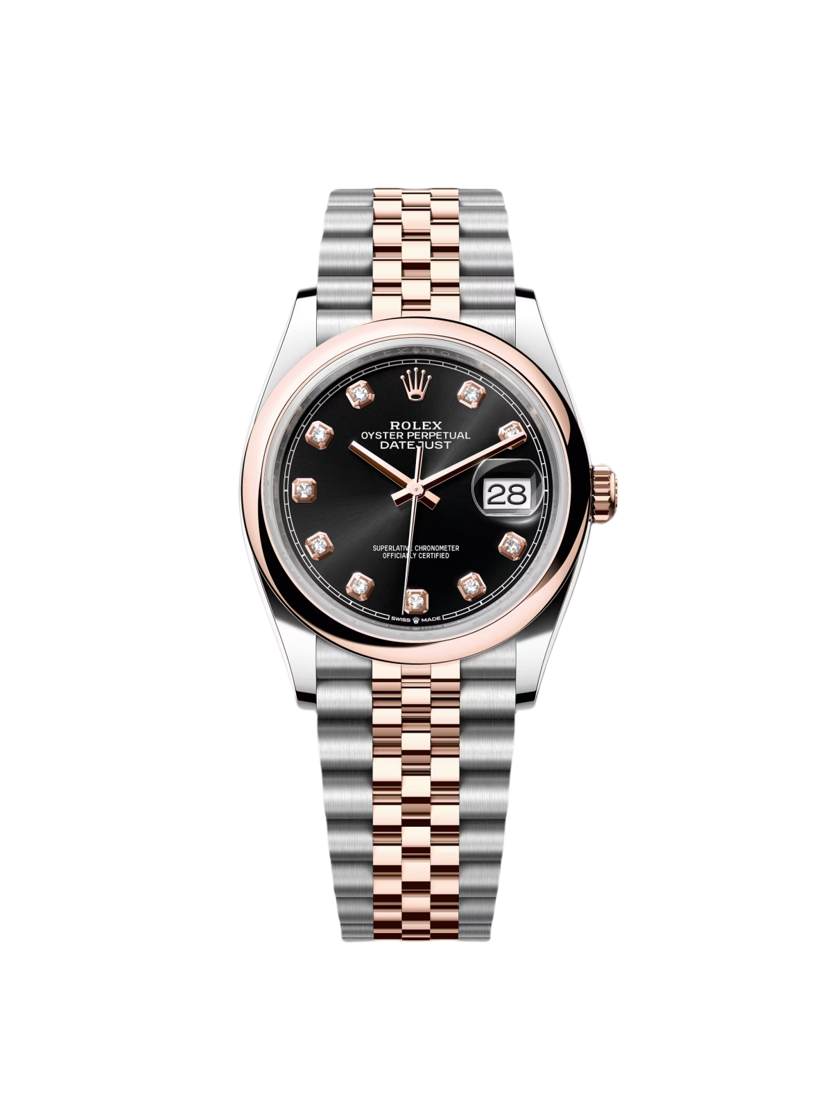 【Super Clone】ROLEX  Datejust 36mm 126201 Bright Black Dial Jubilee Bracelet Watch
