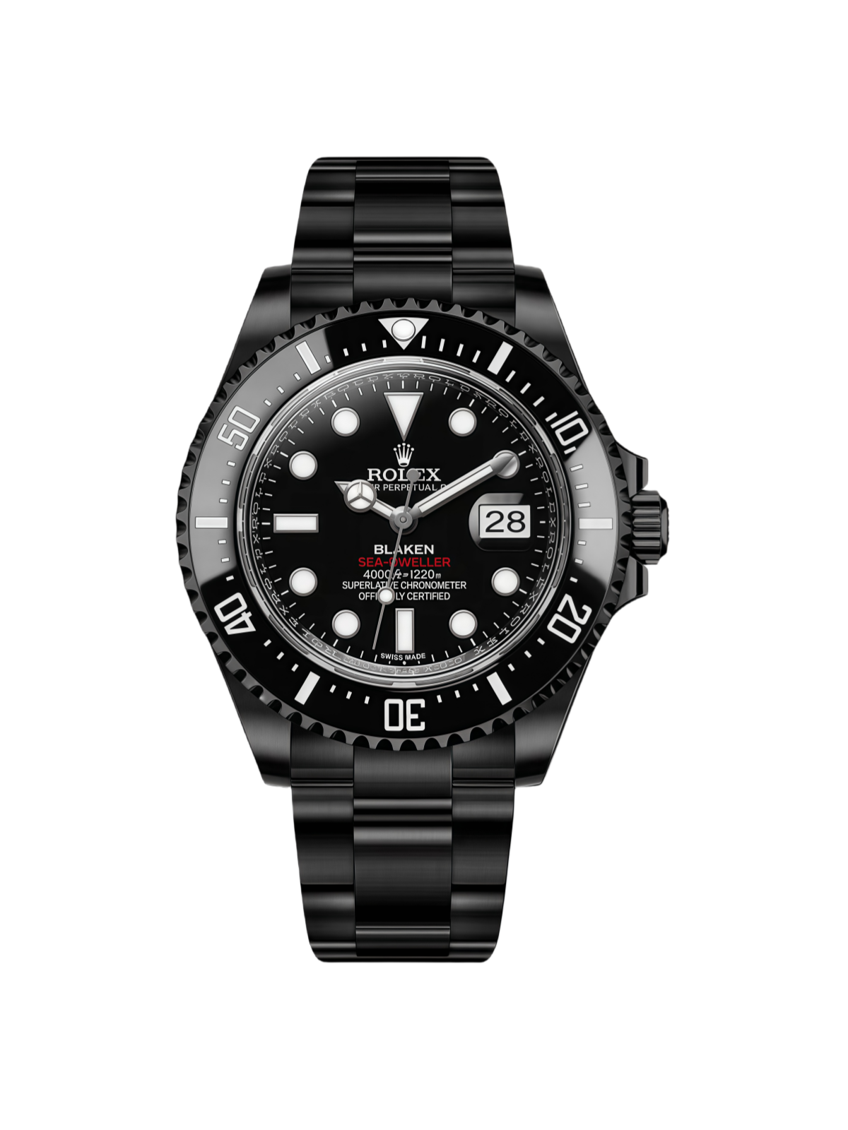 【Super Clone】ROLEX Sea-Dweller Full Black Multiple Dial Color Options 43mm