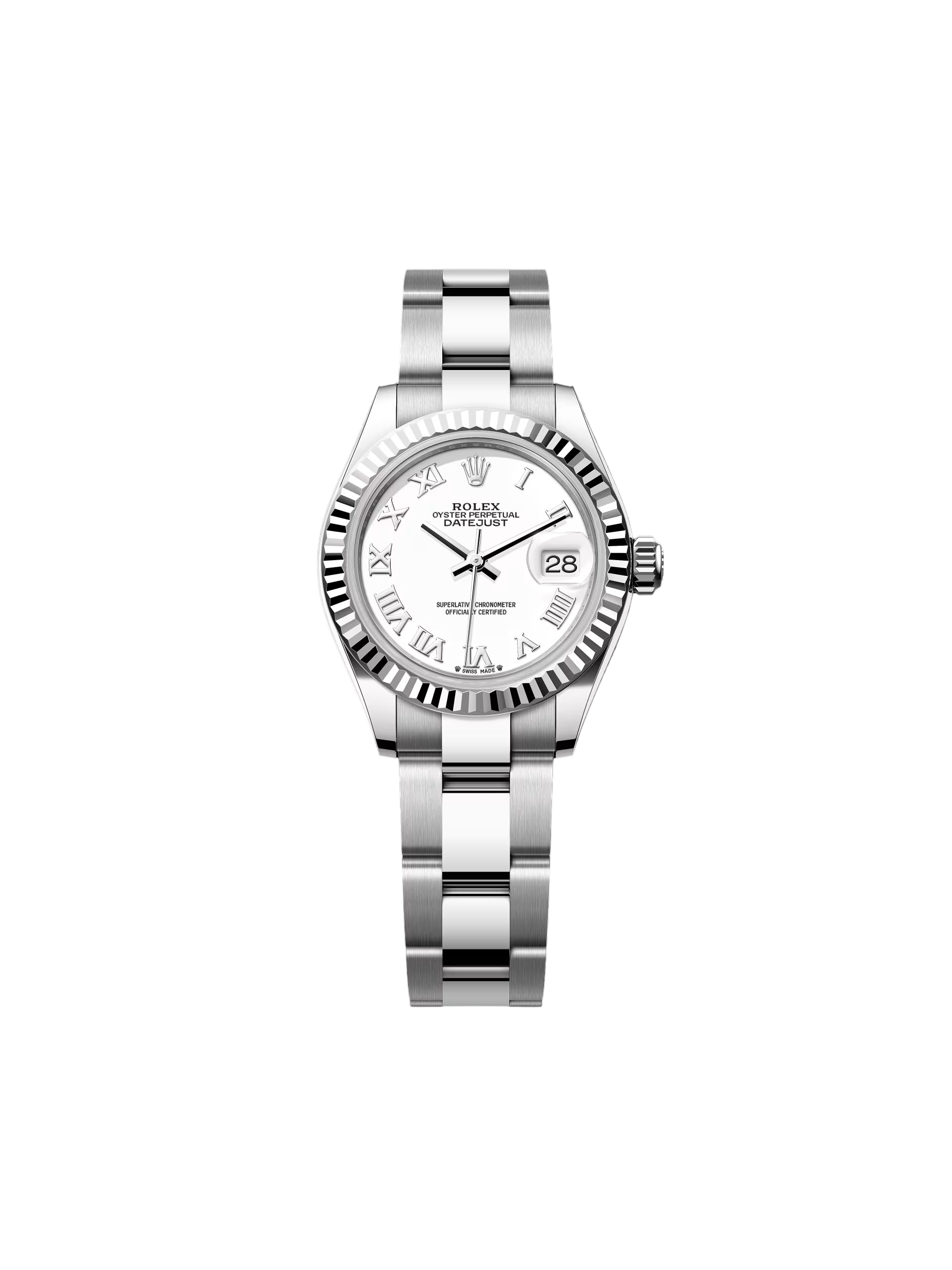 【Super Clone】ROLEX Lady-Datejust 28mm 279174 White Roman Dial Oyster Bracelet