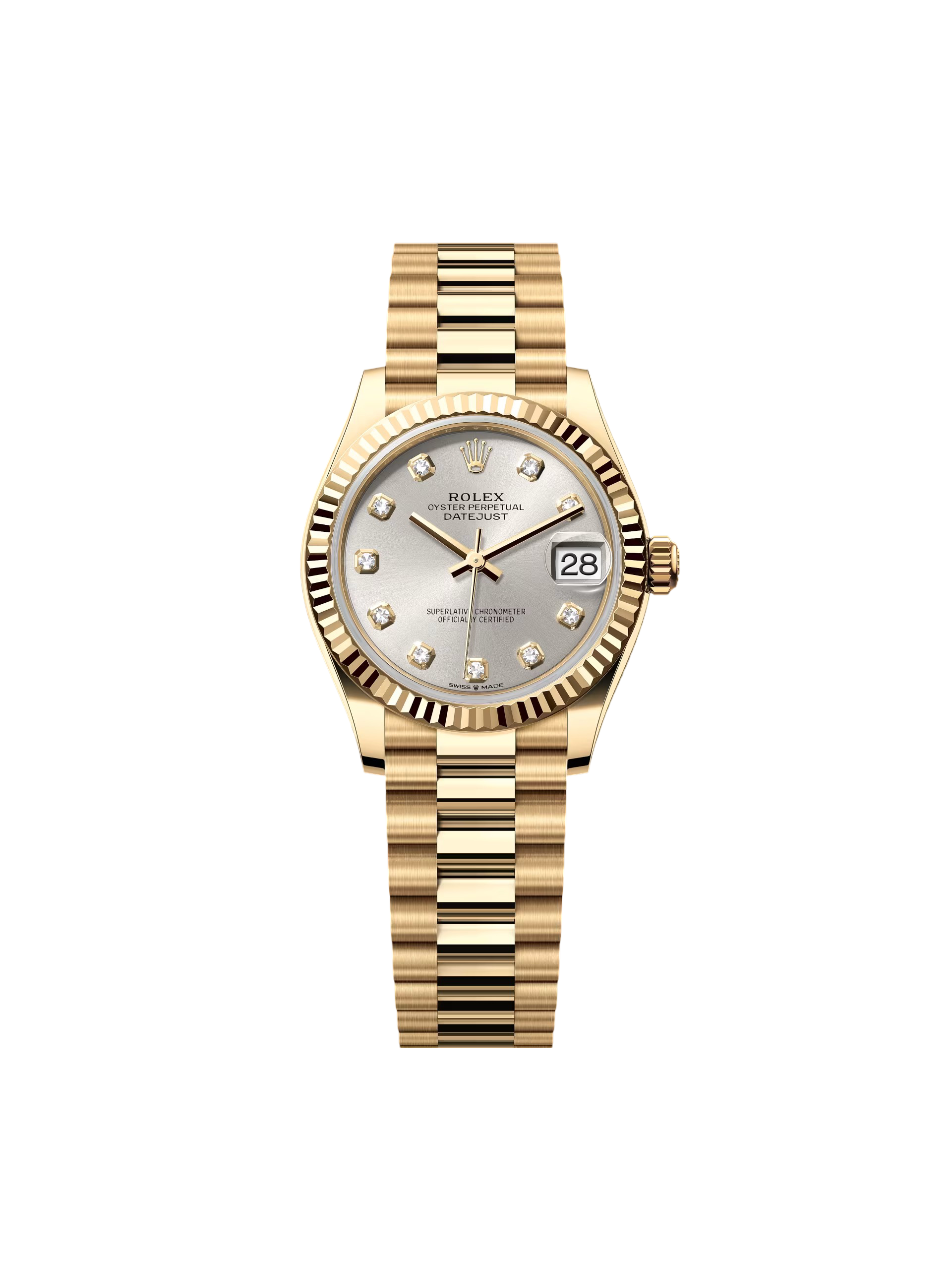 【Super Clone】ROLEX Datejust m278278-0034 Silver 31mm Dial President Bracelet Watch