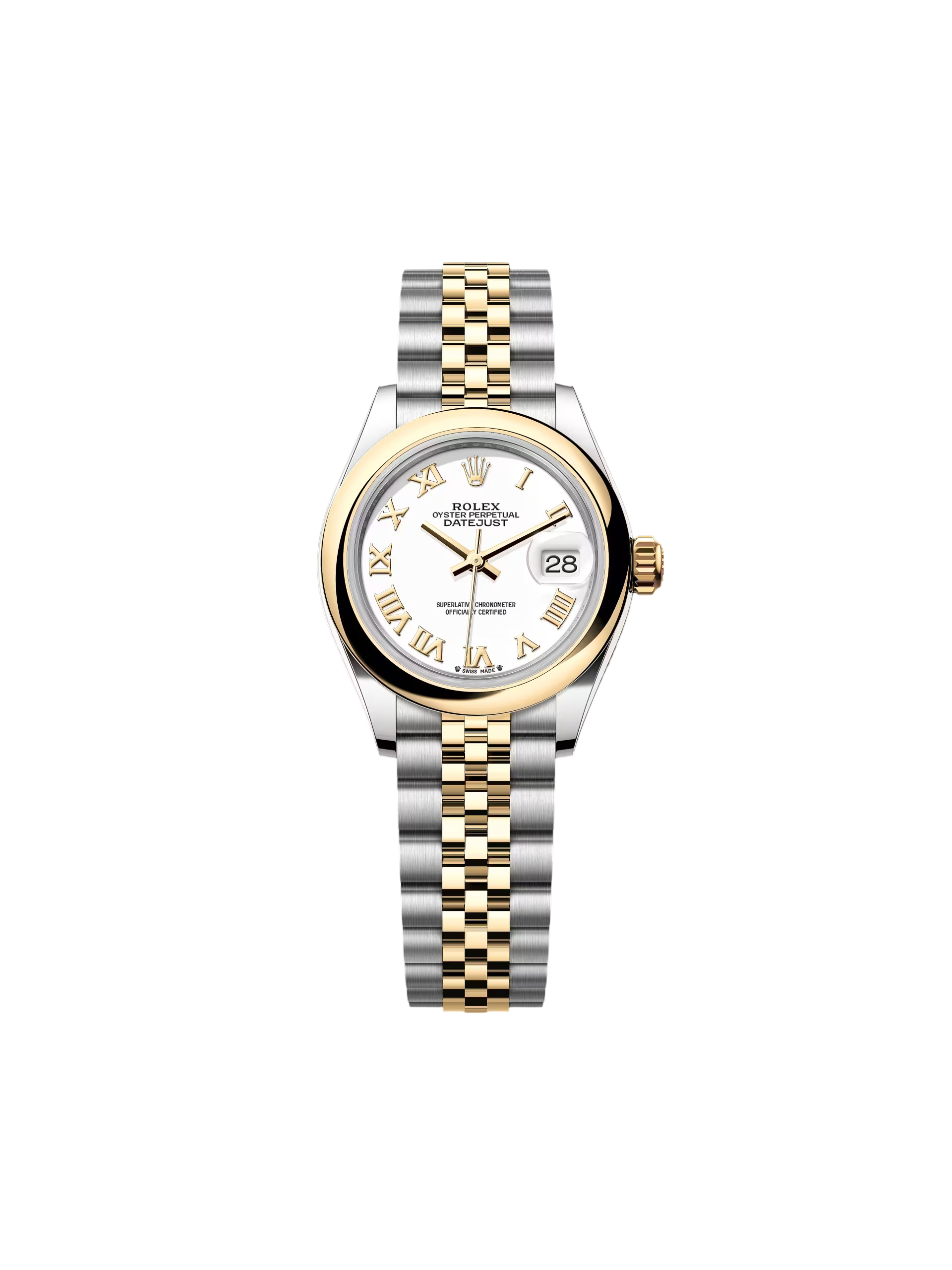 【Super Clone】ROLEX Lady-Datejust 28mm  279163 White Roman Dial Oyster Bracelet