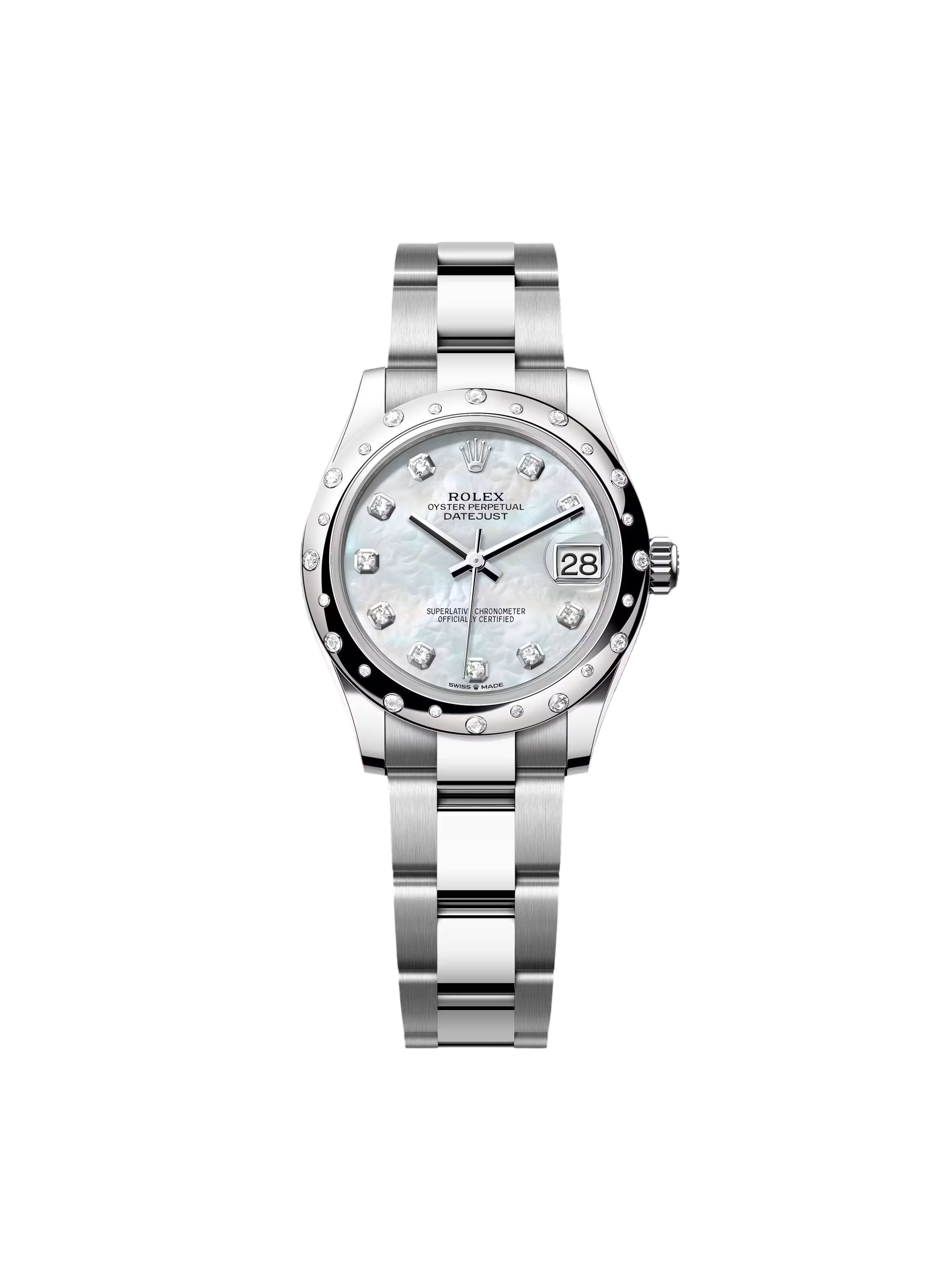 【Super Clone】ROLEX Datejust m278344-0005/0006 Mother-of-Pearl Dial 31mm Domed Diamond Oyster Watch