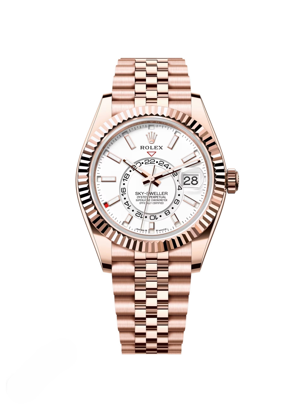 【Super Clone】ROLEX  Sky-Dweller 42mm 336935-0003/0007 Rose Gold White Dial Oyster
