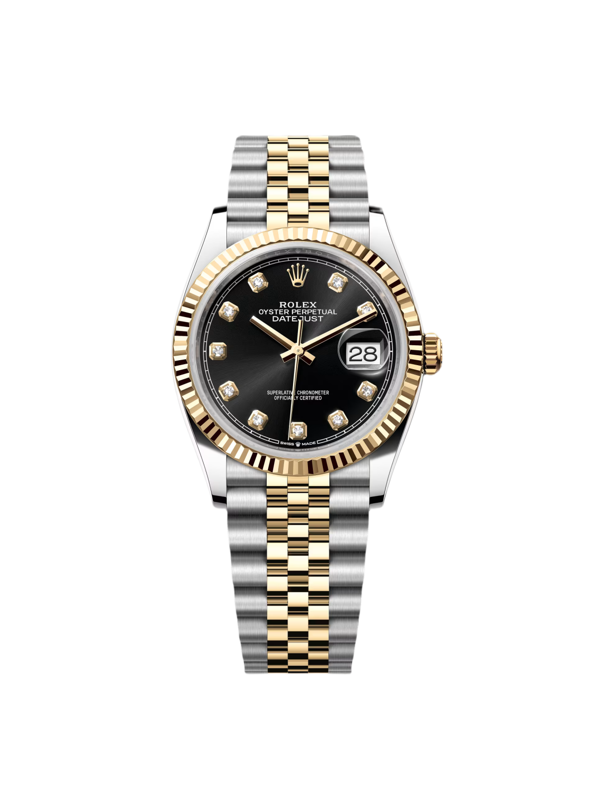 【Super Clone】ROLEX Datejust 36mm 126233 Custom Black Dial Jubilee Bracelet Watch