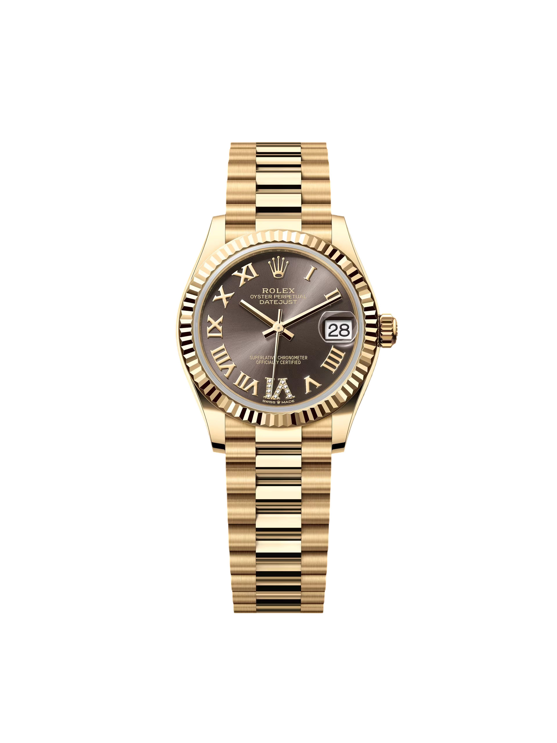 【Super Clone】ROLEX  Datejust m278278-0032 Dark Grey 31mm Dial President Bracelet Watch