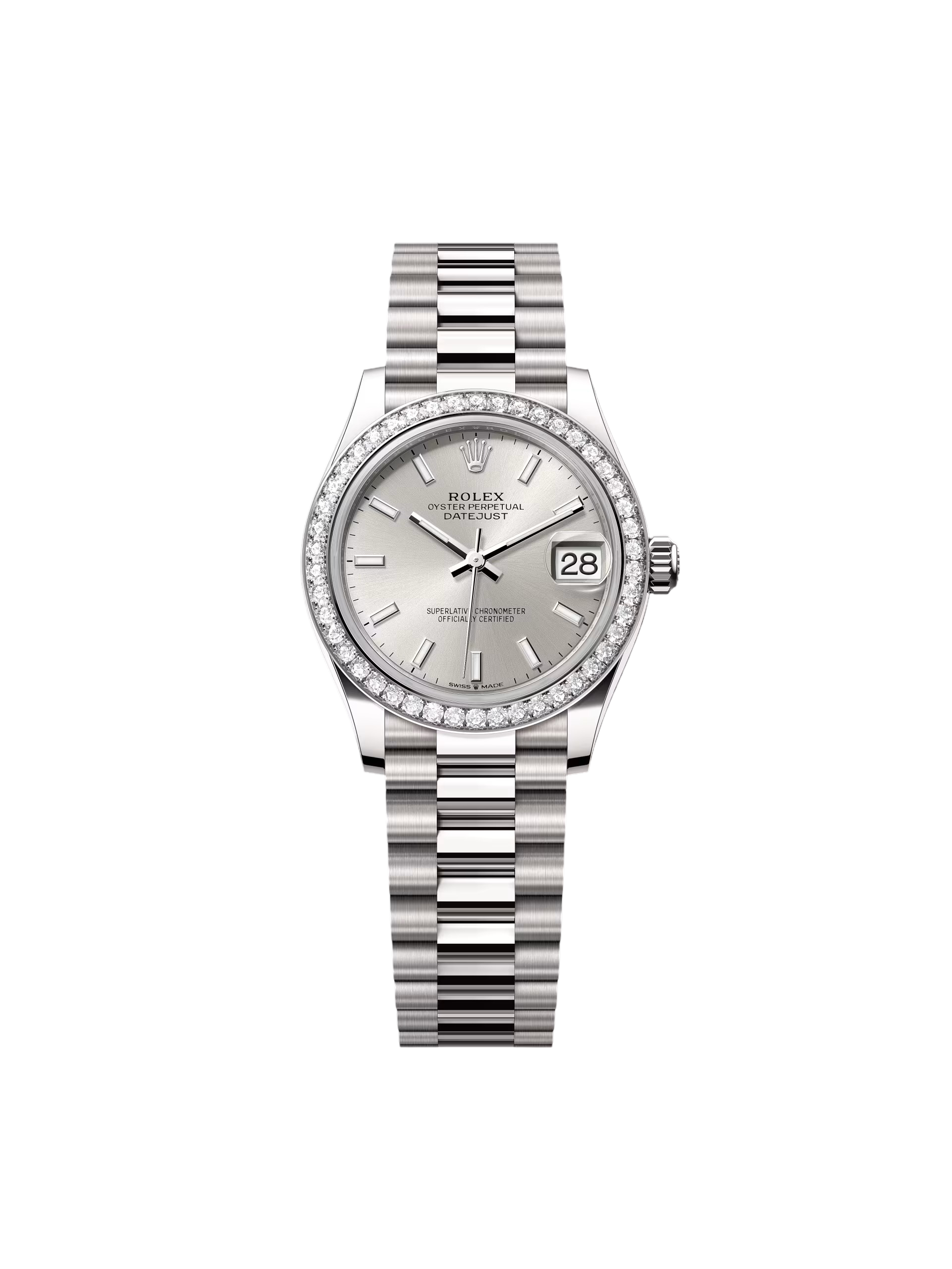 【Super Clone】ROLEX Datejust m278289RBR-0012 Silver Dial White Gold President Watch