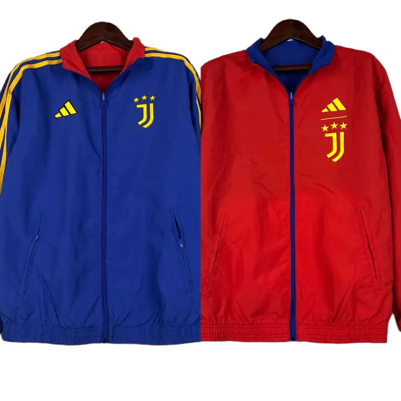 2023-2024 Juventus Reversible Windbreaker(Blue-red)Soccer Jersey 1:1 Thai Quality