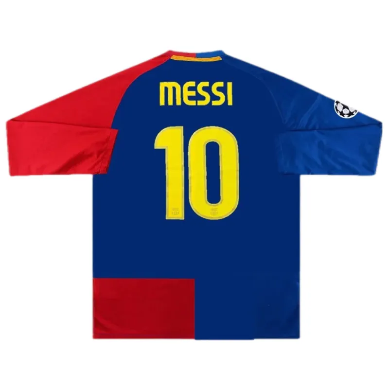 08-09 Barcelona Messi #10 UCL Final Retro Long Sleeve Home