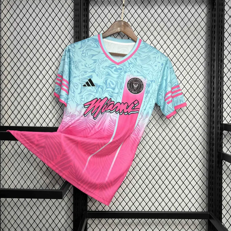 24-25 Inter Miami Special Beach Edition Kit Pink&Blue Soccer Jersey