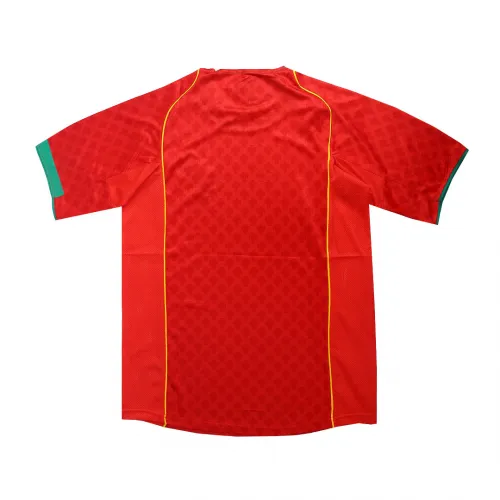 2004 Portugal Retro Jersey Home Euro Cup