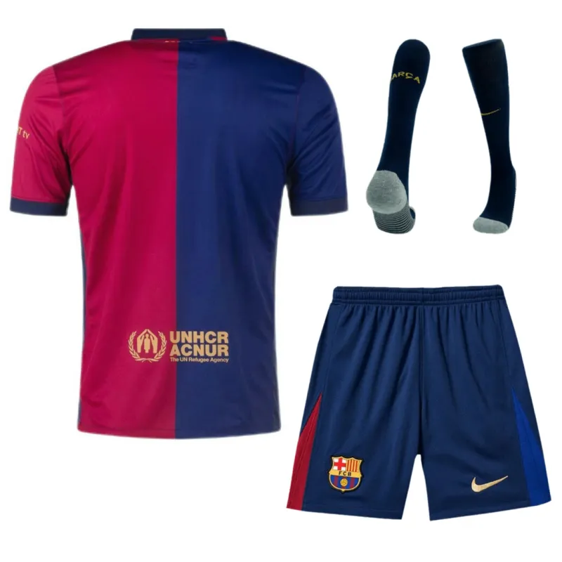 24-25 Barcelona Home Full Kit(Jersey+Shorts+Socks) - Spotify Logo Without Text
