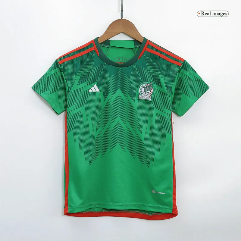 Mexico Kids World Cup 2022 Jersey Home Kit (Jersey+Short)