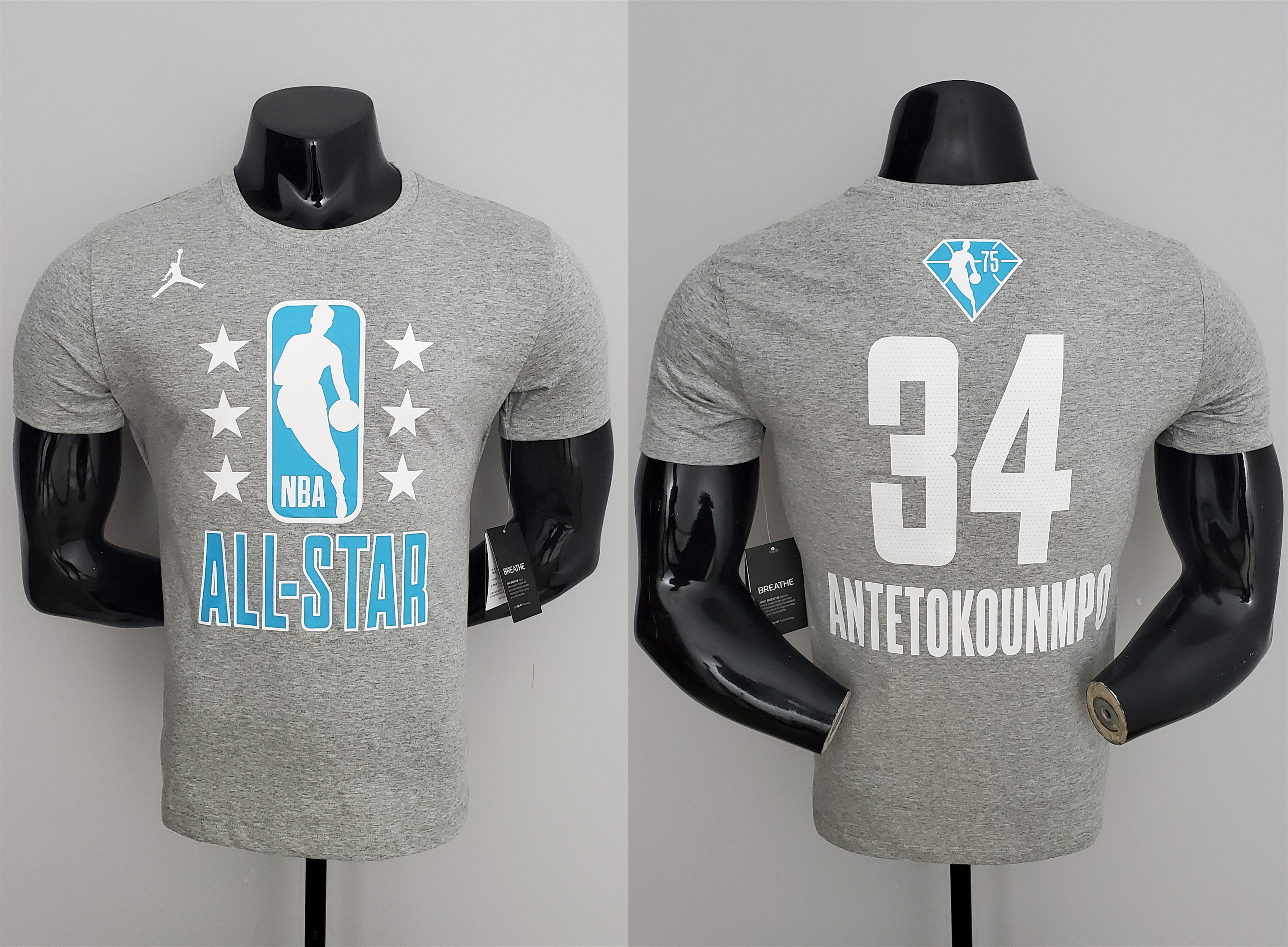 Giannis Antetokounmpo 2021 Olympics USA Team Gray Casual T-shirt